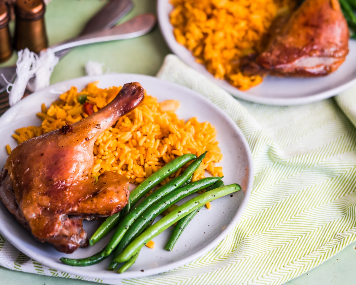 Aperol-Infused Duck Confit with Lemon-Herb Crisps