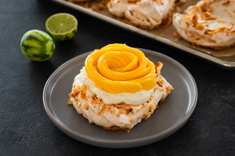 Pavlova with Mango-Lime Whipped Cream