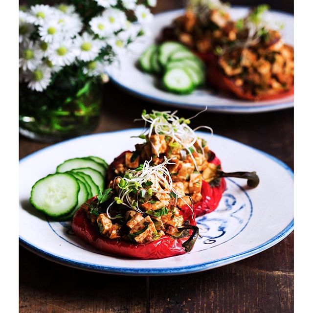 Punch's Spicy Tofu Stuffed Peppers