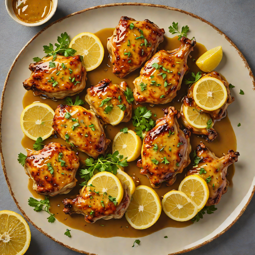 Honey-Mustard Glazed Chicken Thighs with Lemon