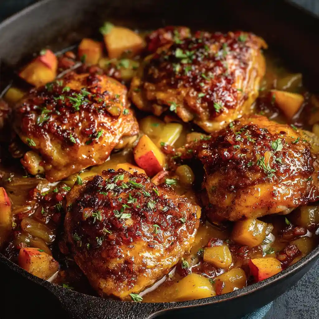 Maple-Glazed Chicken Thighs with Sweet Potatoes and Carrots