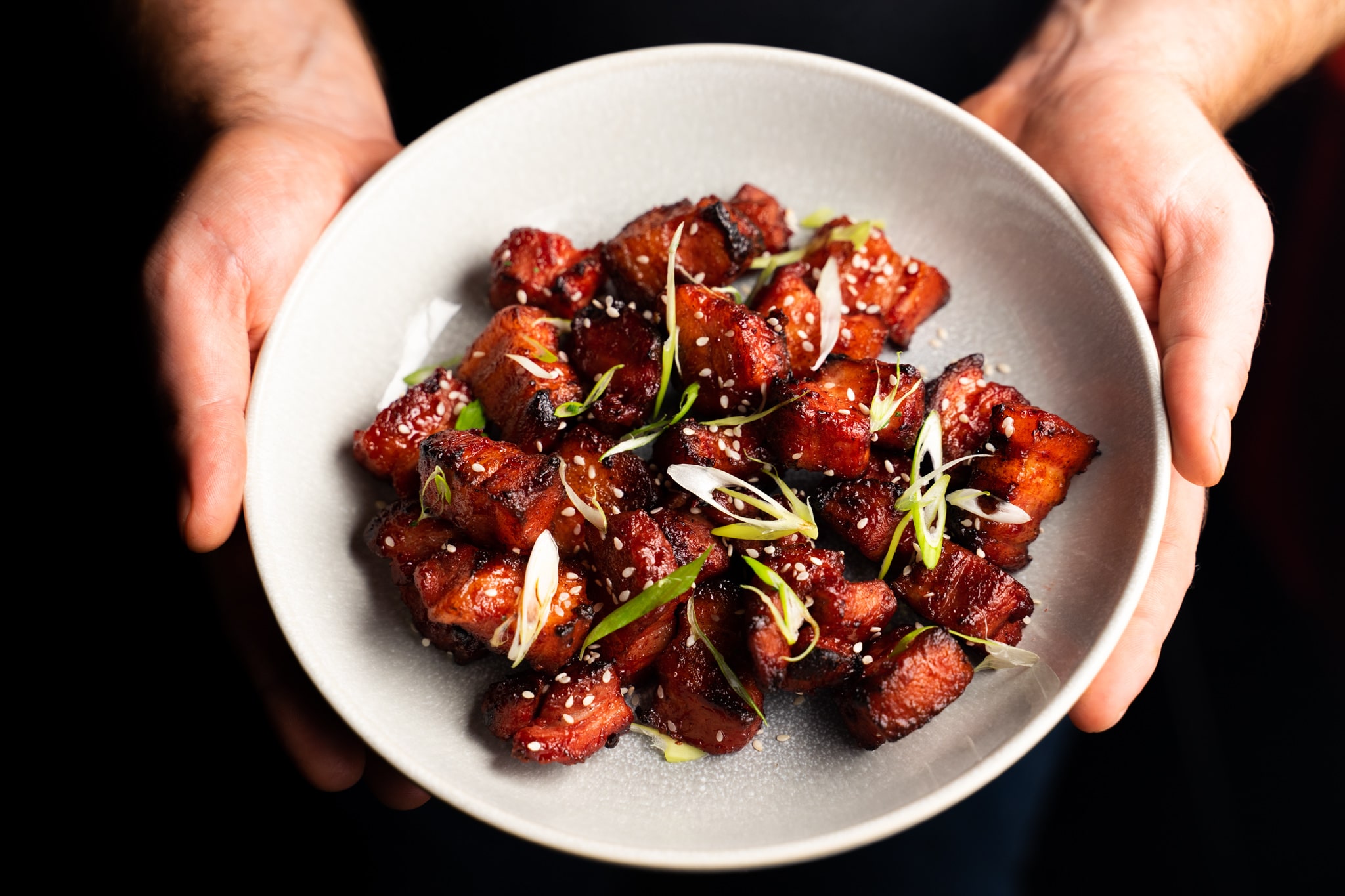 Char Siu Glazed Pork Belly Bites