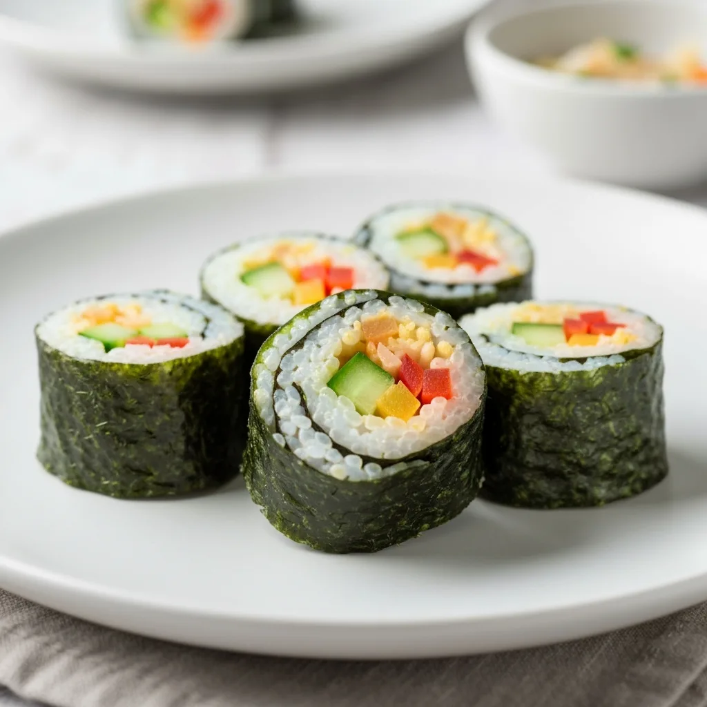 Japanese Tofu and Seaweed Sushi Rolls