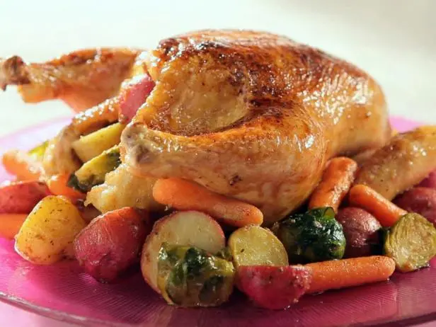 Crispy Herb-Crusted Chicken with Maple-Glazed Veggies