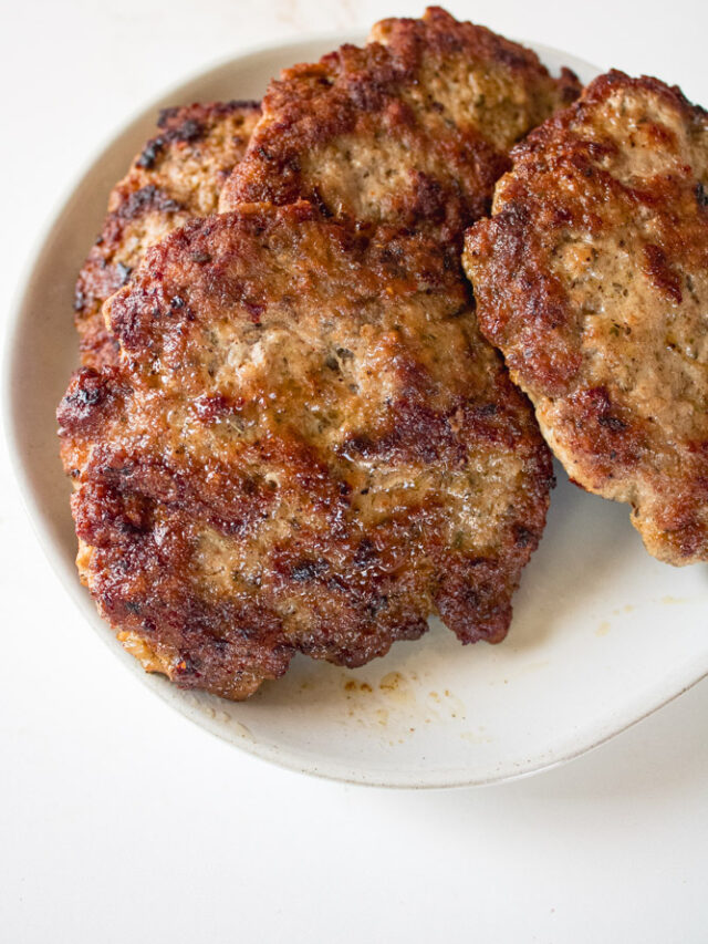 Spiced Turkey & Kale Sausage Patties with Lemon-Ginger Glaze