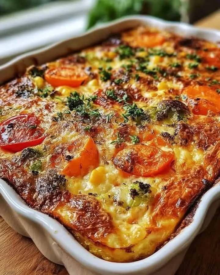 Herbed Cottage Cheese and Vegetable Bake