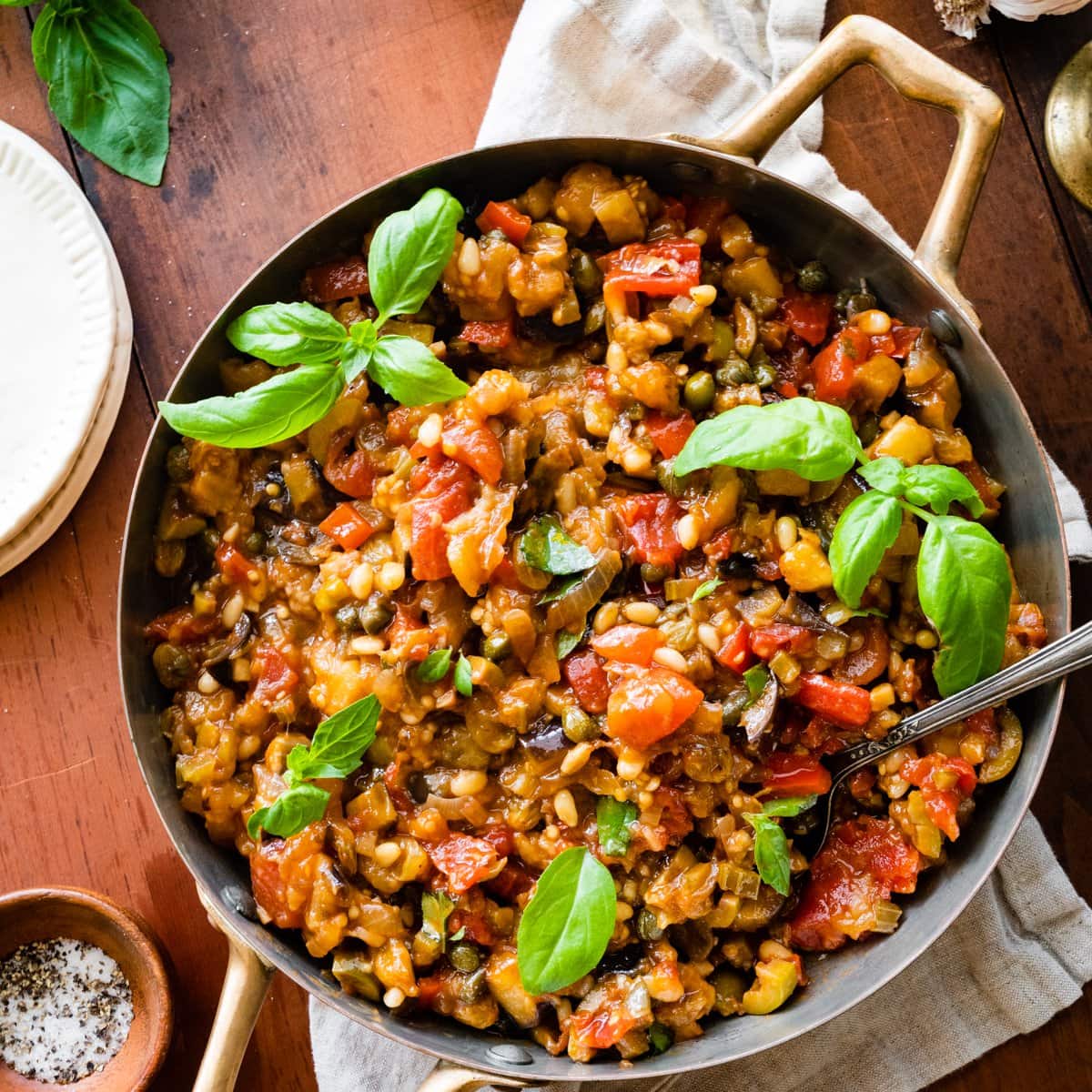 True Sicilian Caponata with Authentic Eggplant Ratio