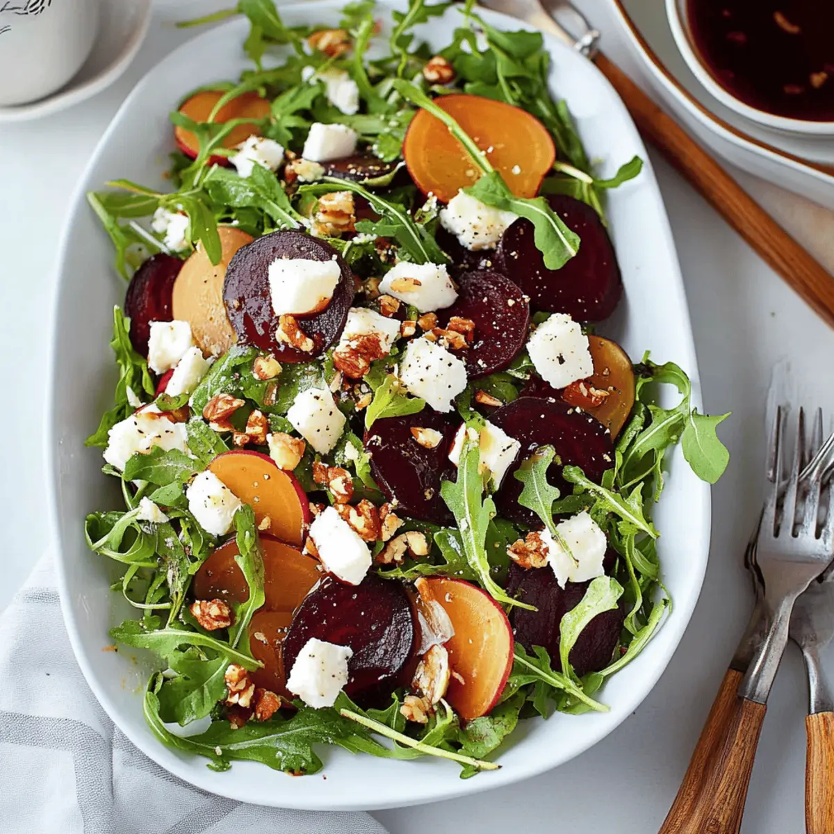 Tangy Goat Cheese & Arugula Salad with Balsamic Vinaigrette
