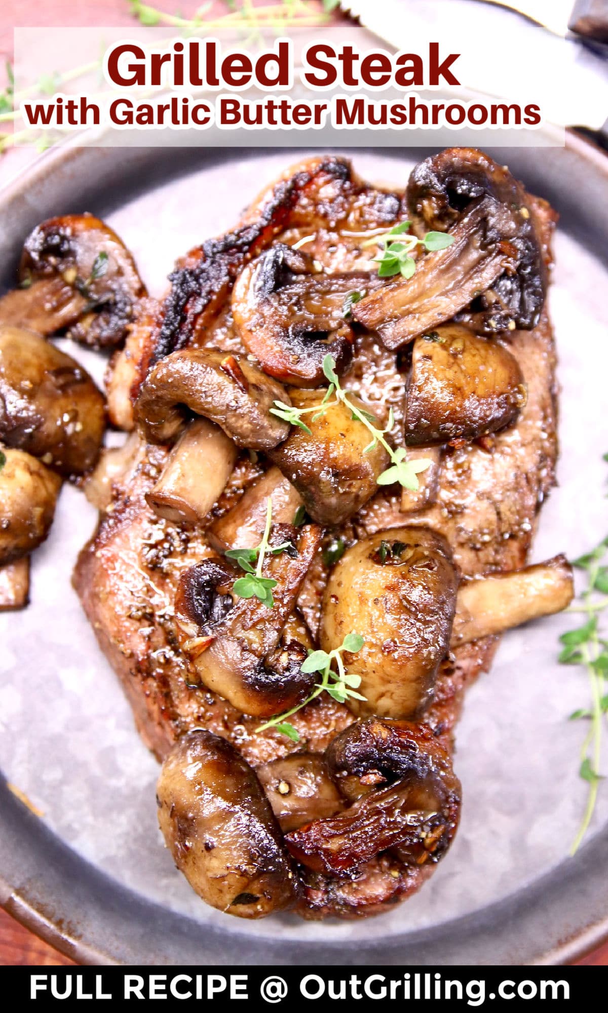 Searing Steak with Garlic-Butter Mushrooms & Herbed Spinach