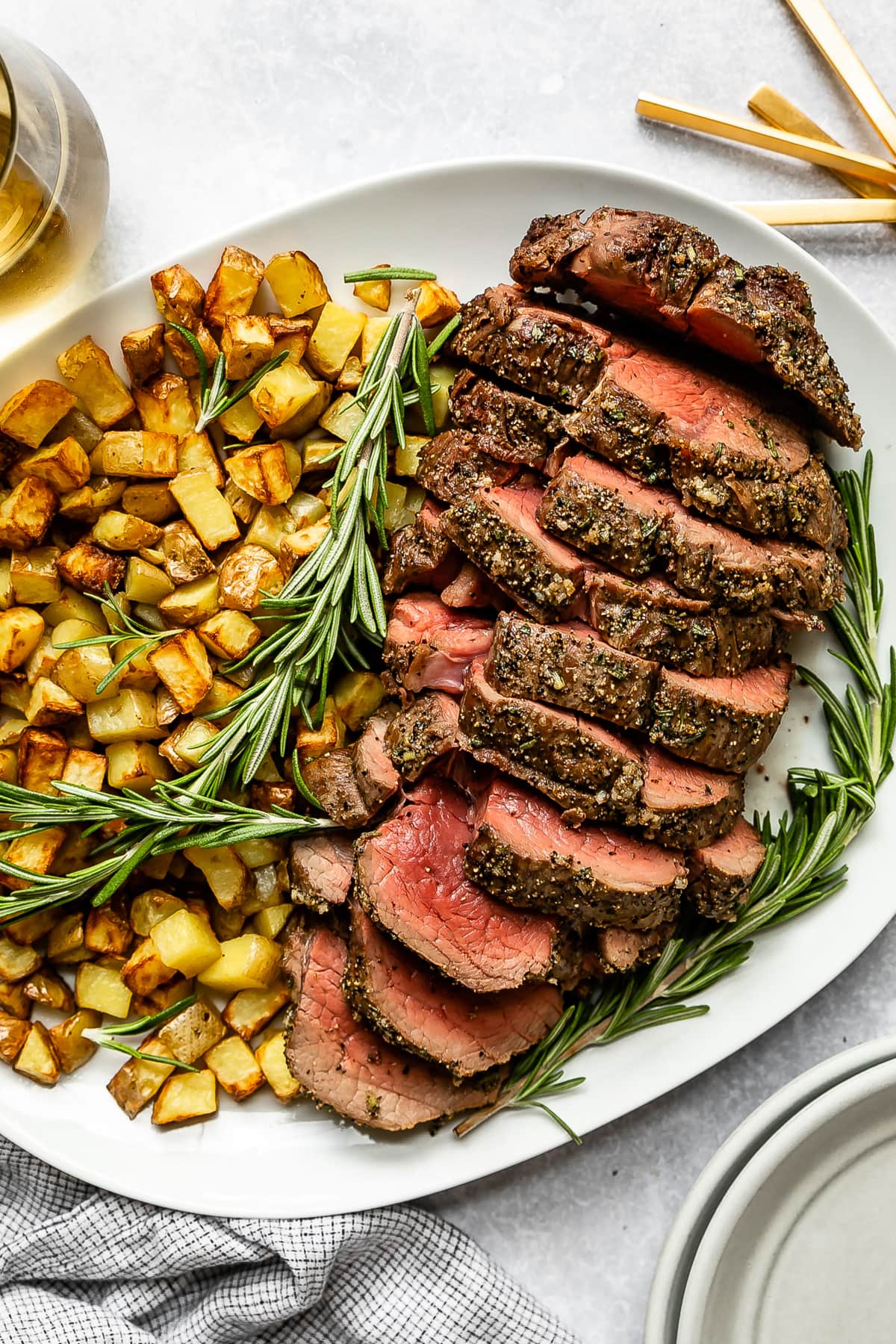 Bacon-Wrapped Beef Tenderloin with Rosemary & Thyme