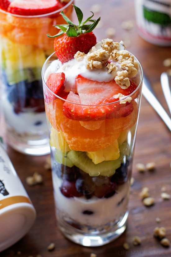 Rainbow Fruit Parfait with Cinnamon-Spiced Yogurt