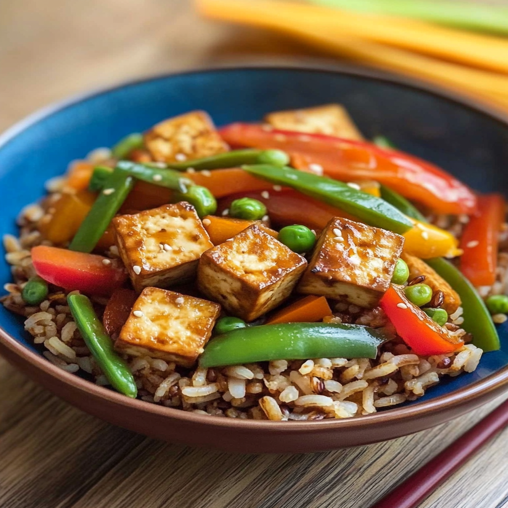 Spicy Tofu Stir-Fry with Brown Rice