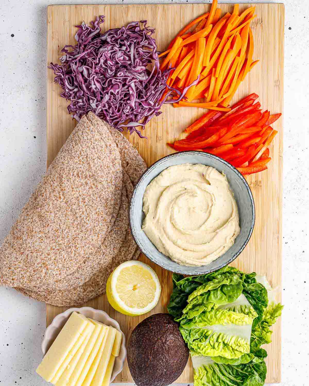 Browser Bites: Rainbow Veggie & Hummus Wraps