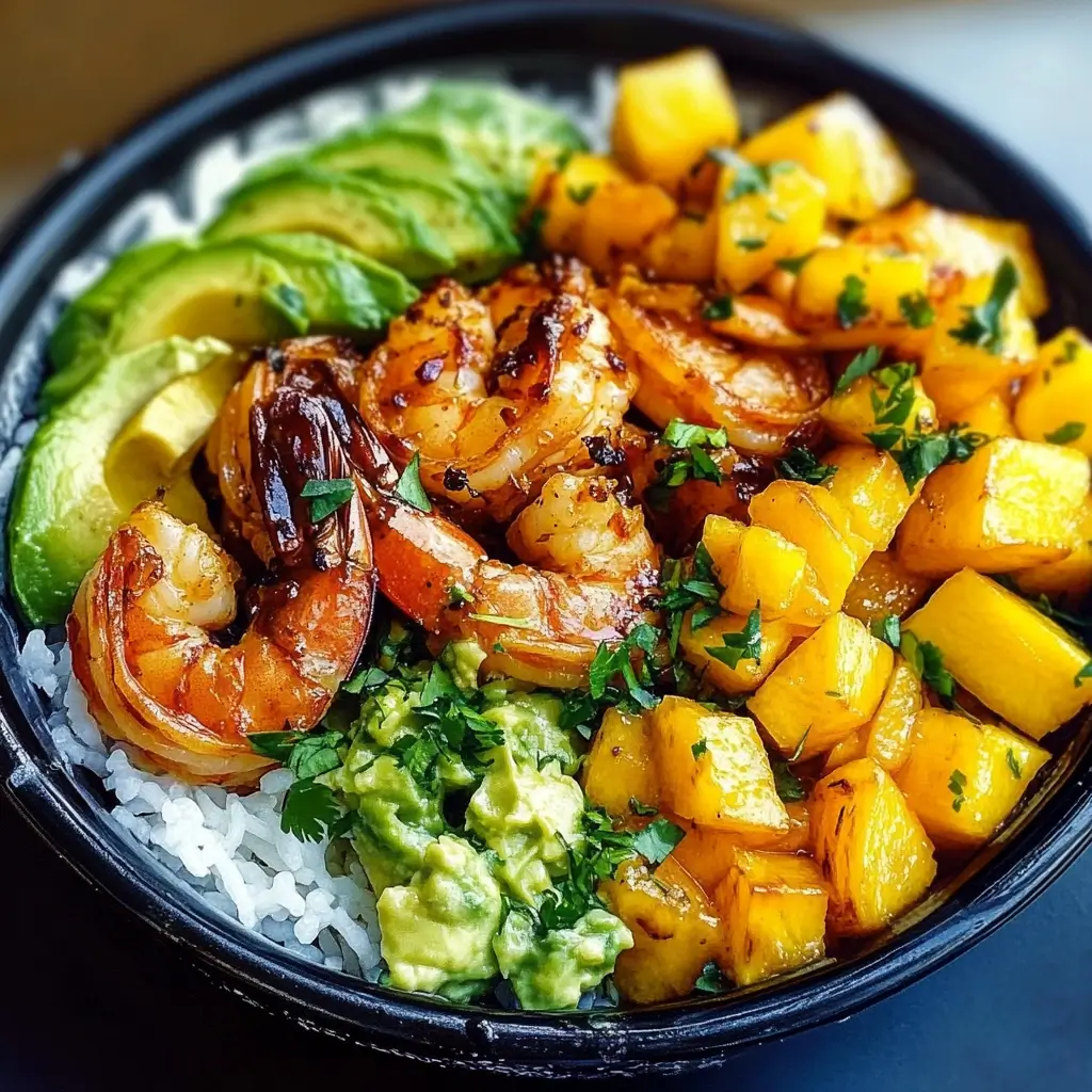 Lime-Cilantro Shrimp & Avocado Bowl with Mango