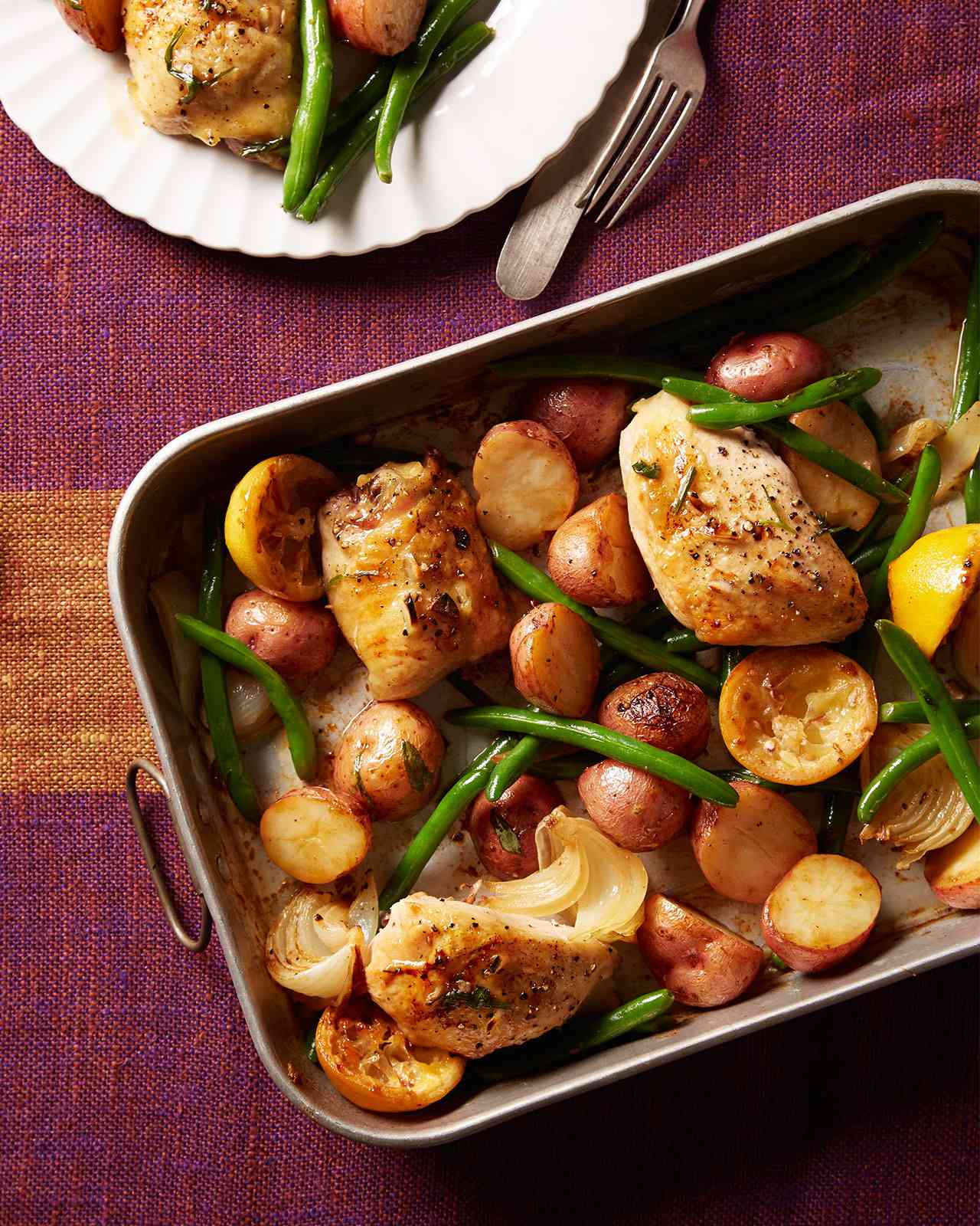 Herb-Crusted Lemon Garlic Chicken with Roasted Vegetables