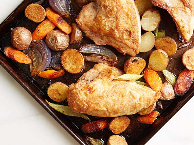 Herb-Crusted Lemon Herb Chicken with Root Vegetables