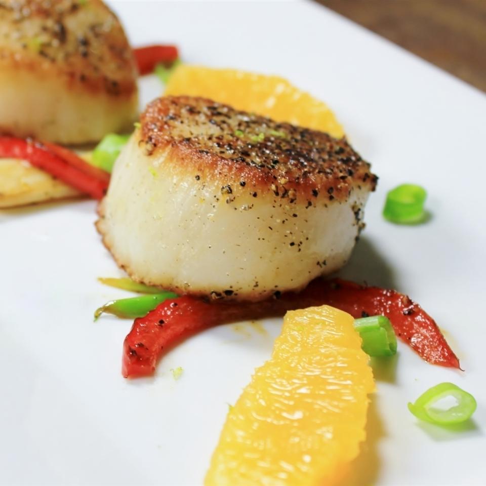 Gin-Cured Scallops with Citrus Foam