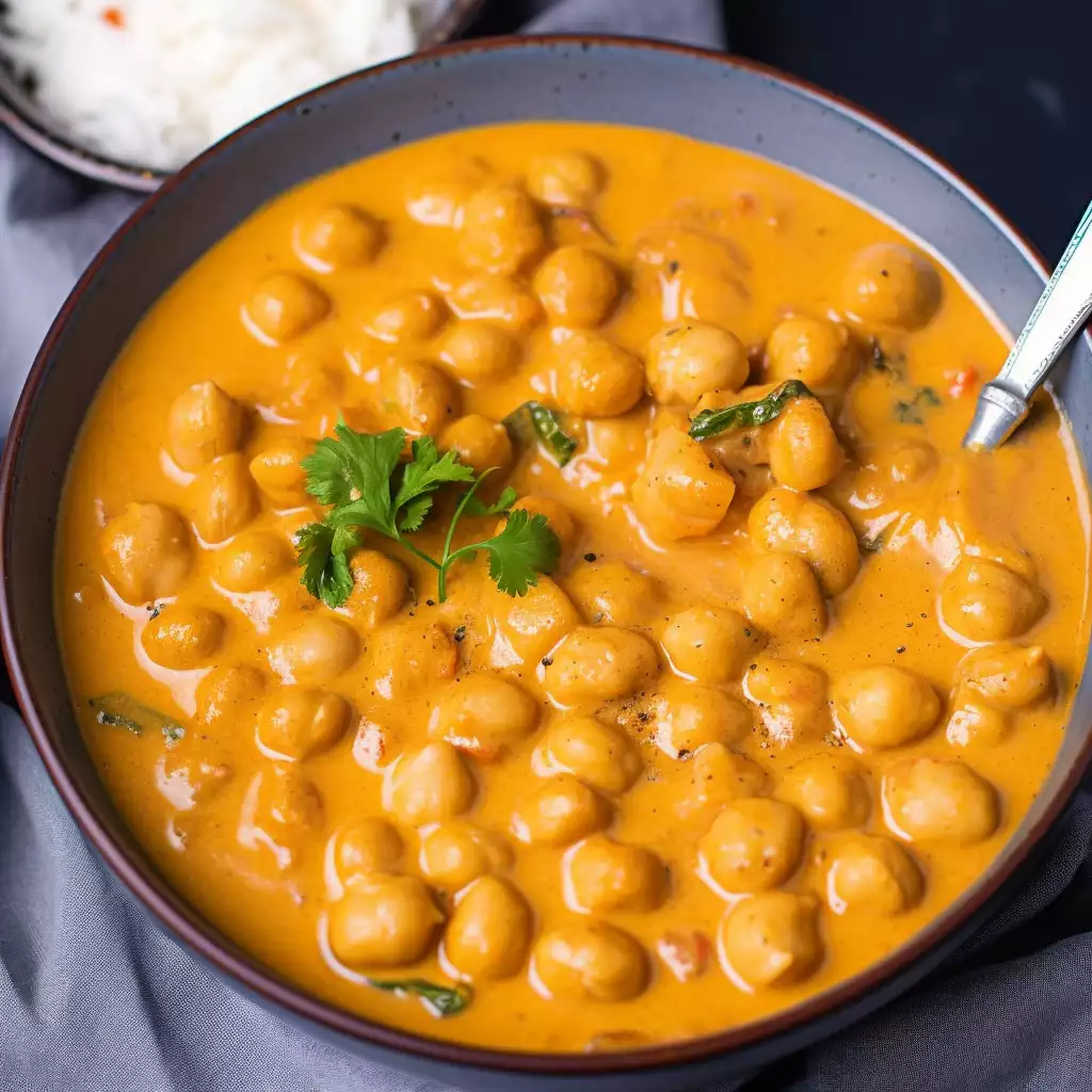 Creamy Eggplant & Chickpea Curry with Coconut Milk