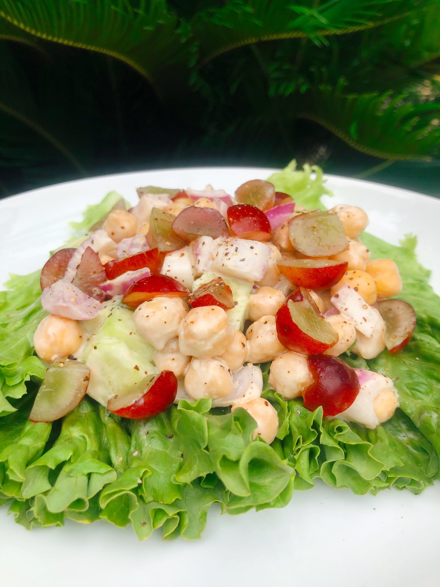 Crunchy Chickpea & Veggie Salad with Lemon-Tahini Dressing