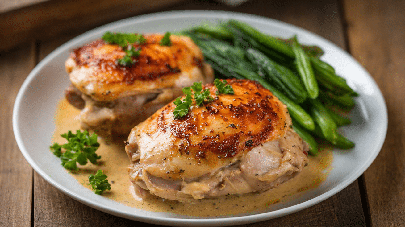 Keto Herb-Infused Chicken Thighs with Creamy Garlic