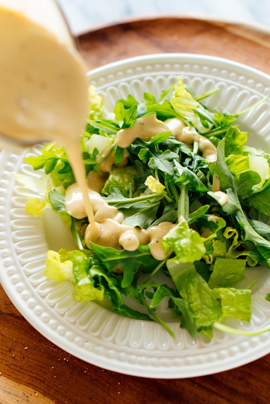 Reintroduction-Ready Green Salad with Lemon-Tahini Dressing