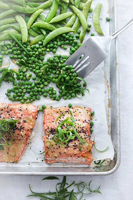 30-Minute Sesame-Ginger Salmon with Snap Peas