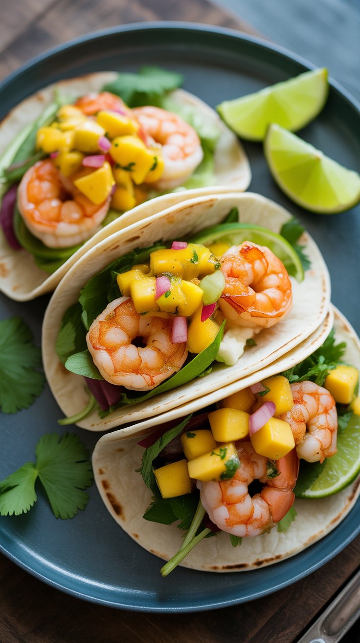 Cisco Kid Spiced Shrimp Tacos with Mango Salsa
