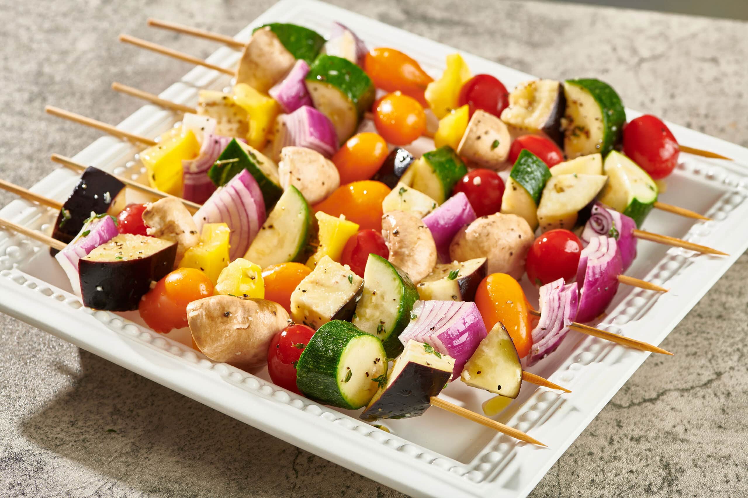 Patio-Ready Grilled Vegetable Skewers with Herb Vinaigrette
