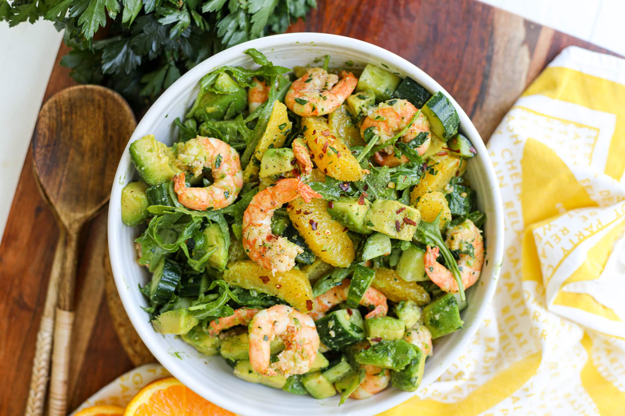 Turmeric Shrimp & Avocado Salad