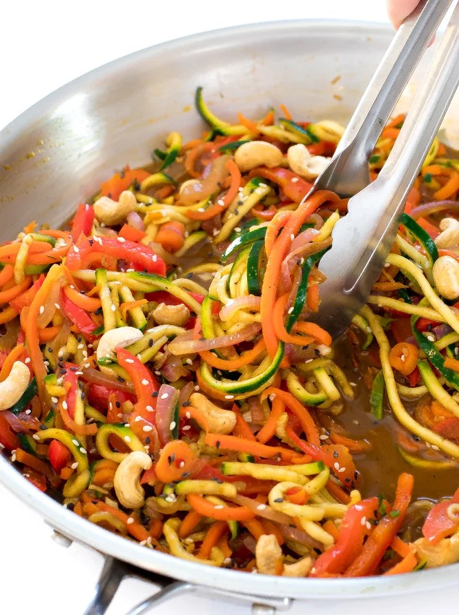Zucchini Noodle Stir-Fry with Basil and Lime