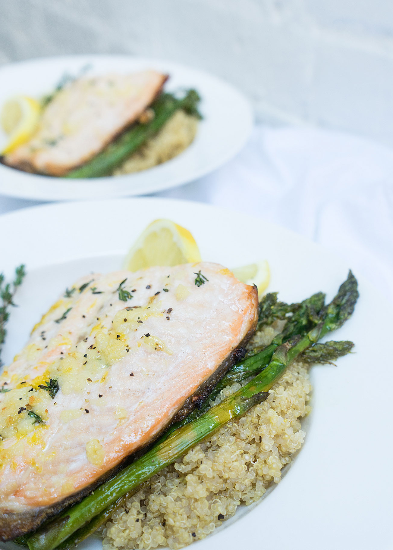 Maple-Glazed Salmon with Roasted Asparagus & Quinoa