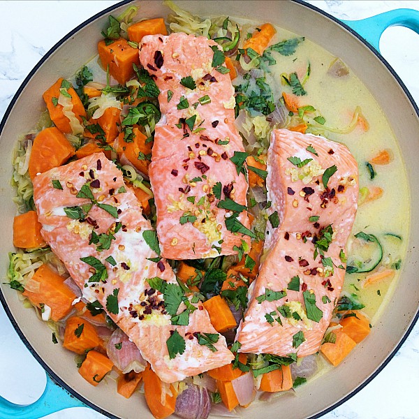 Turmeric-Spiced Salmon & Zucchini Bowl