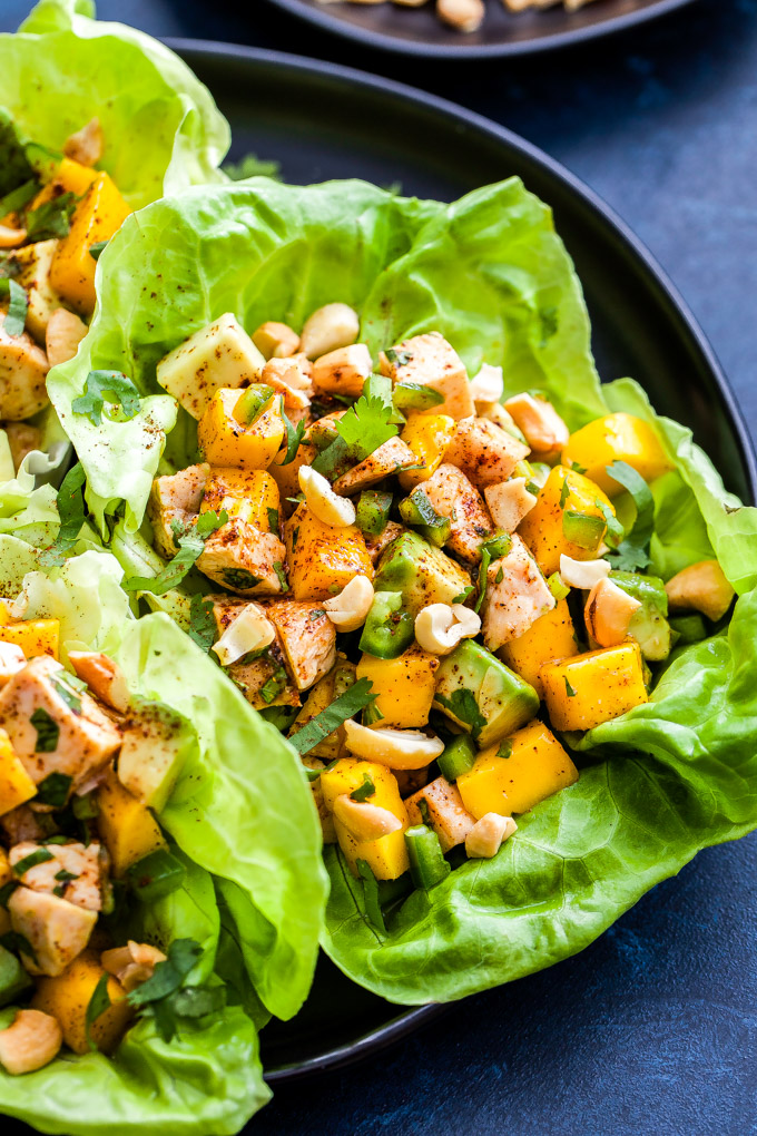 Spiced Avocado Chicken Lettuce Wraps
