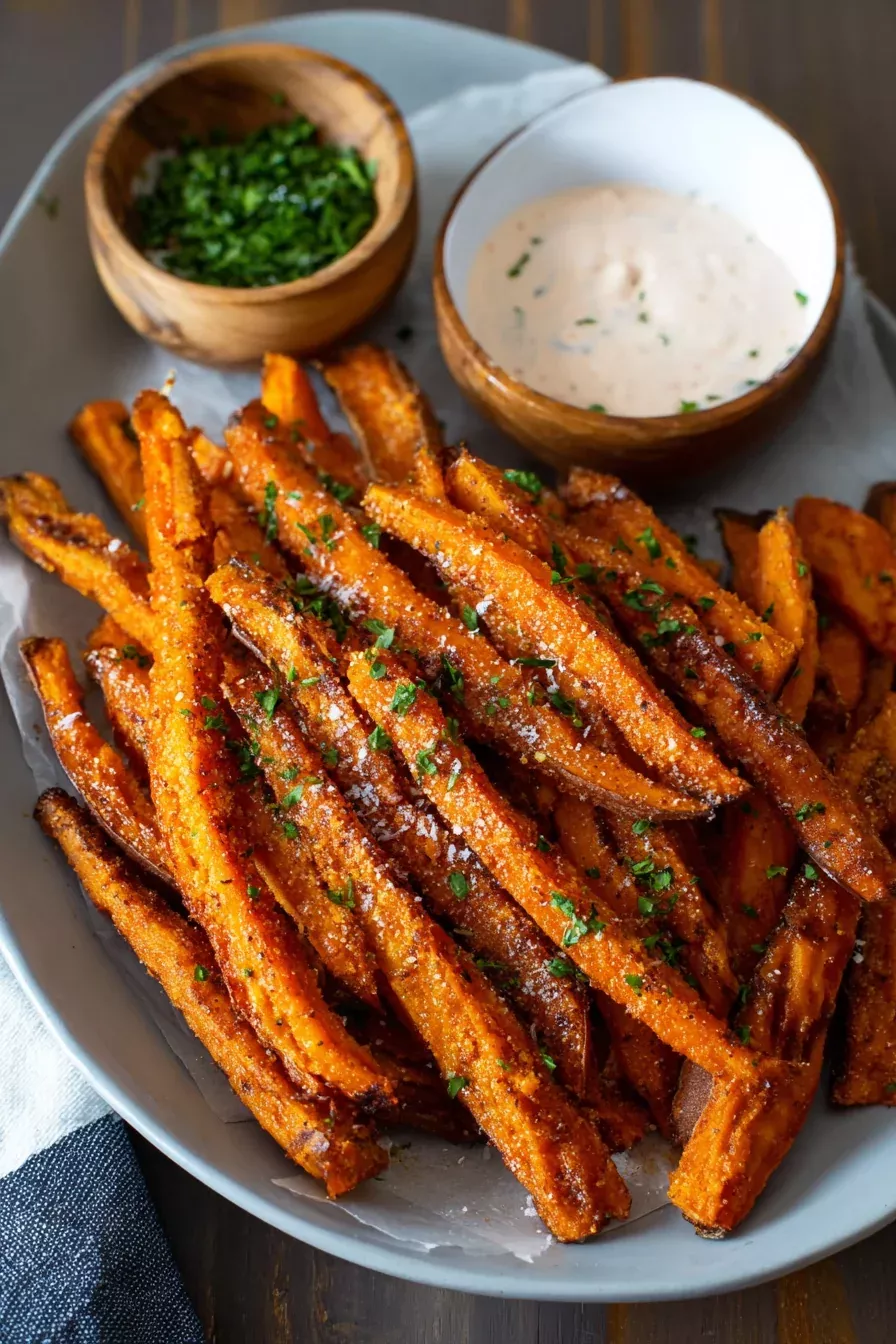 Turmeric-Spiced Sweet Potato 'Fries' with Avocado Crema