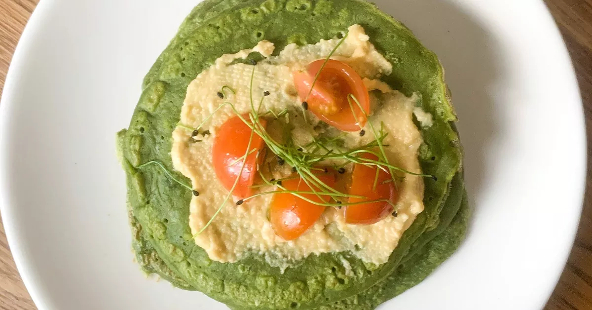 Indian Spinach and Chickpea Pancakes with Tamarind Chutney