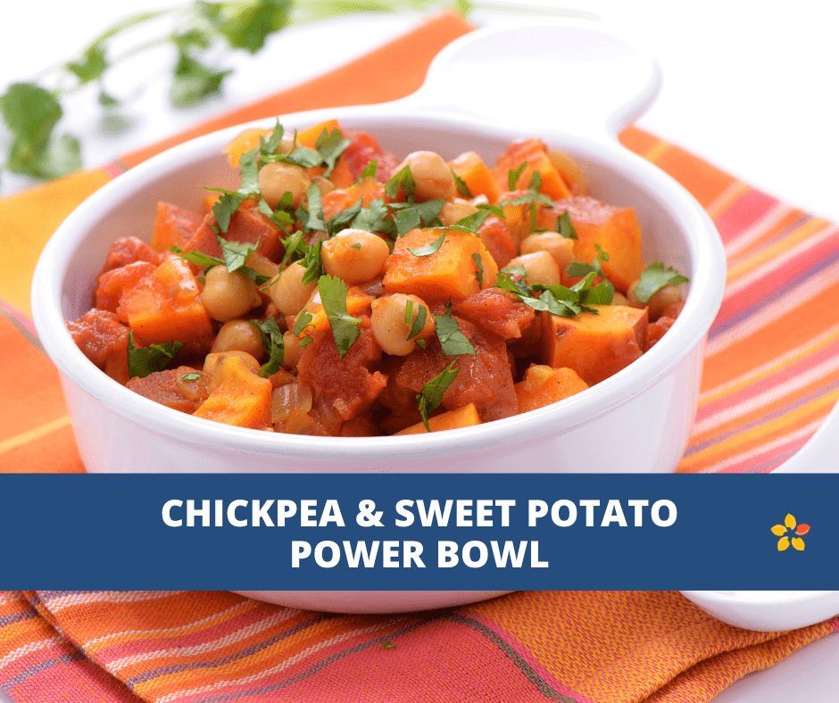 Harissa-Roasted Sweet Potato & Chickpea Power Bowl
