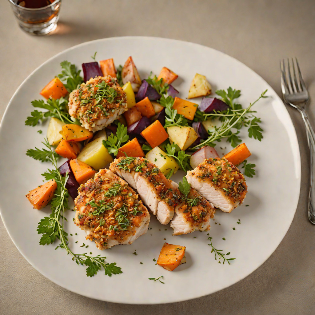 Herb-Crusted Chicken & Root Vegetable Medley