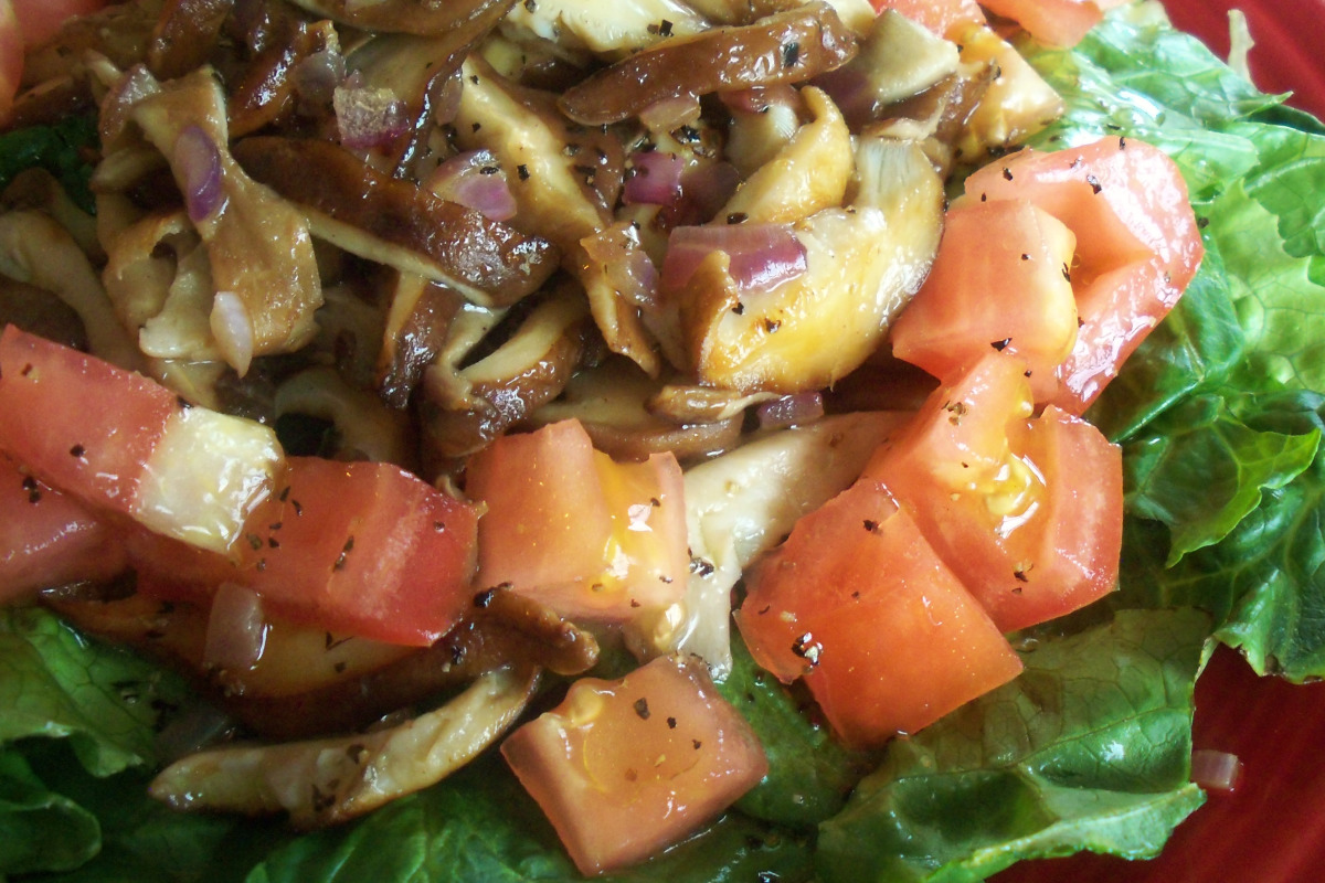 Miso-Glazed Shiitake Mushrooms with Sesame Greens