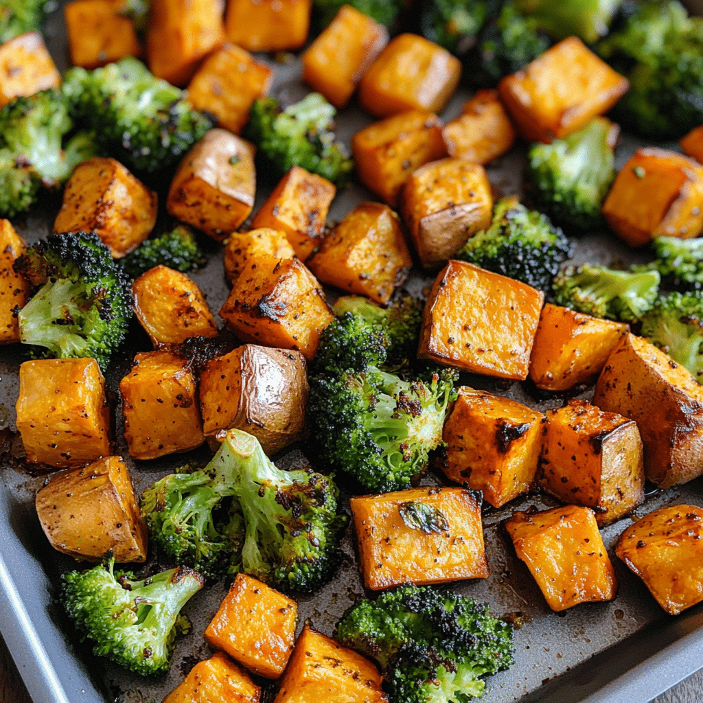 Maple-Glazed Salmon with Roasted Sweet Potato & Broccoli