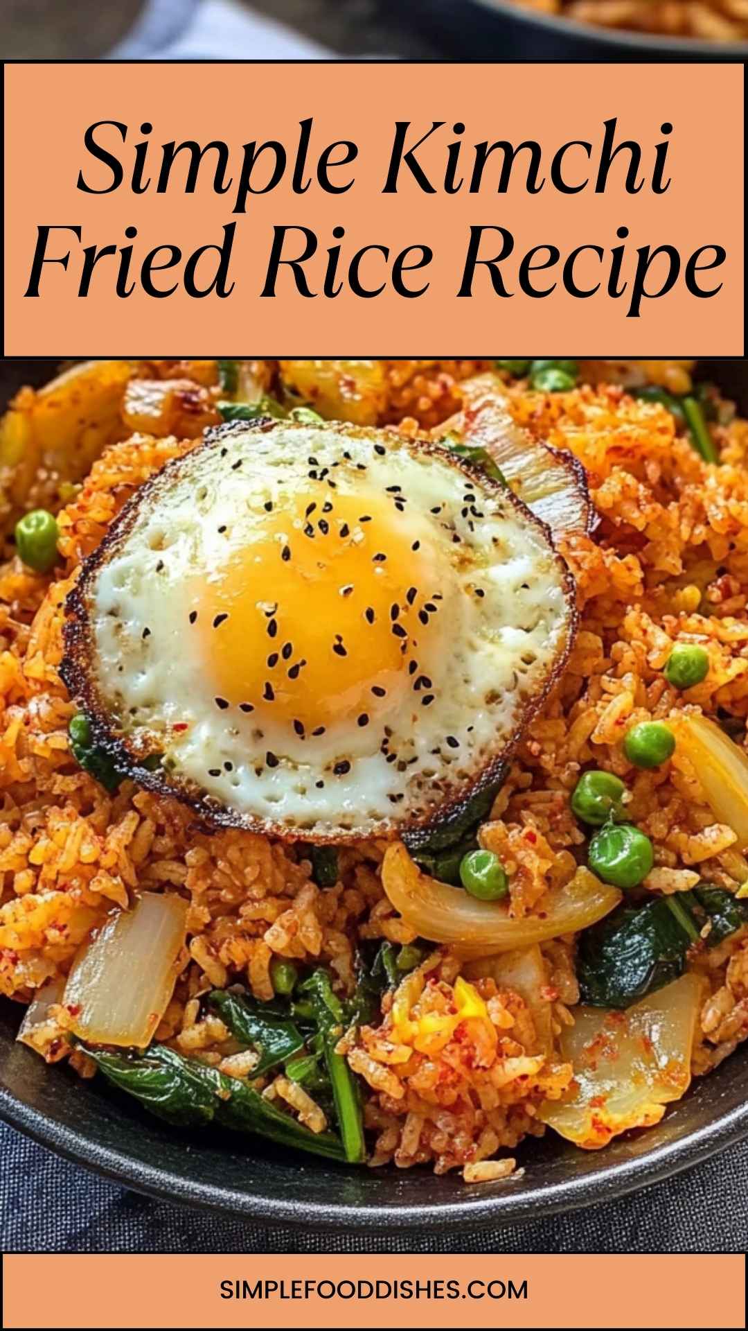 Vegetarian Kimchi Fried Rice with Soft-Cooked Eggs