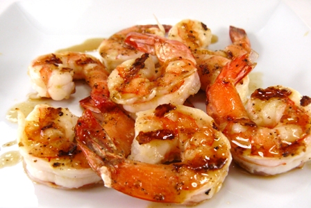 Half-Shell Shrimp with Pineapple Glaze