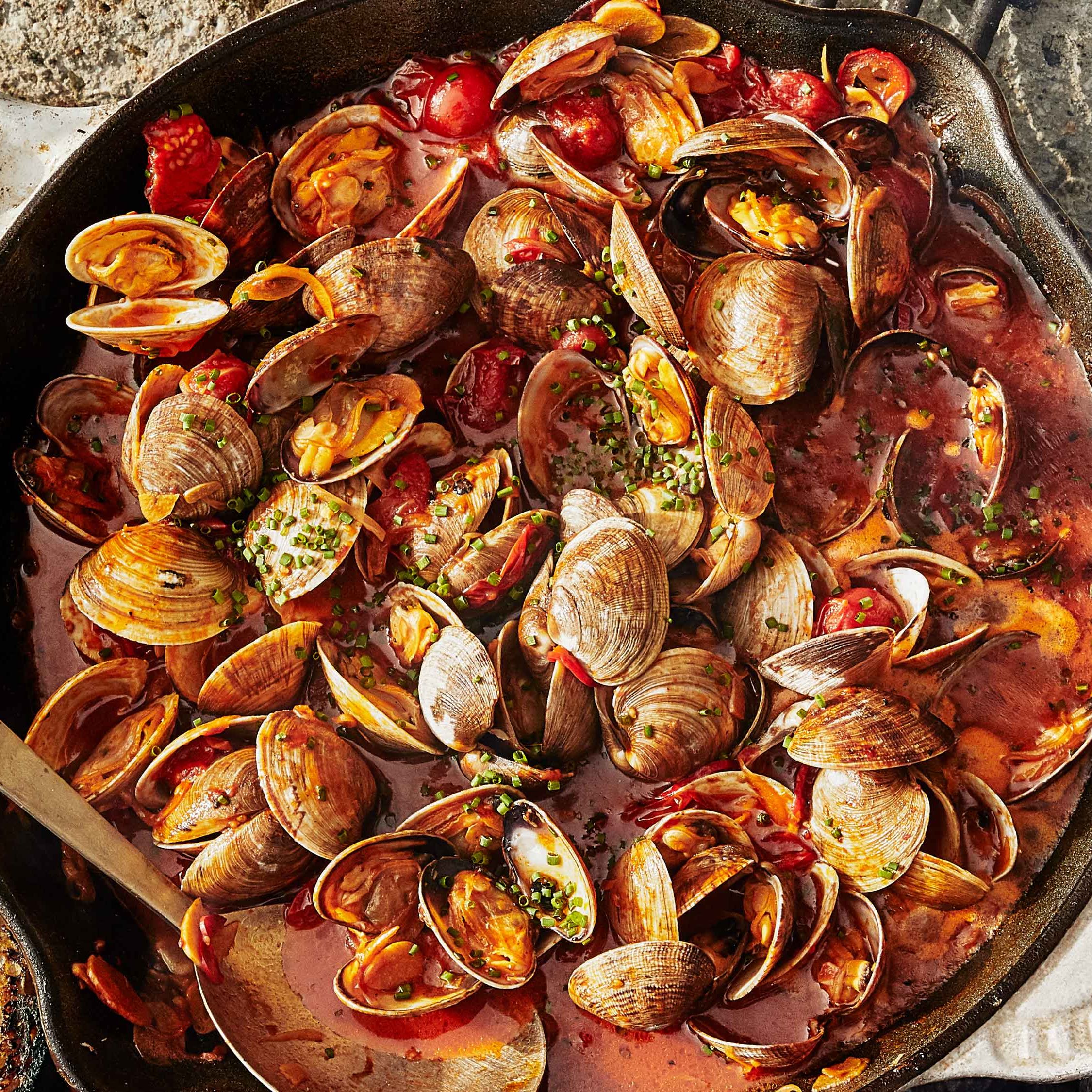 Half-Shell Pasta with Clams and Tomato Broth