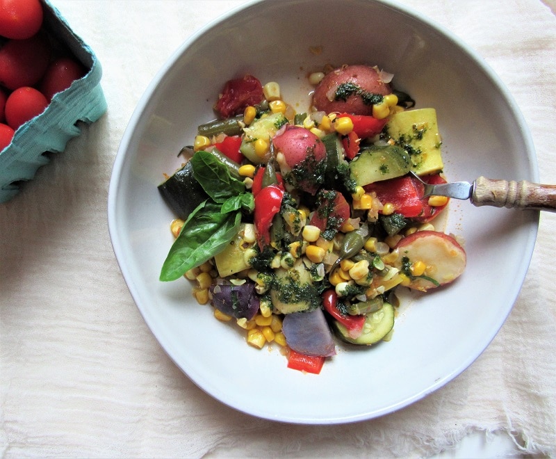 Keto Garden Vegetable Stew with Herbed Cream
