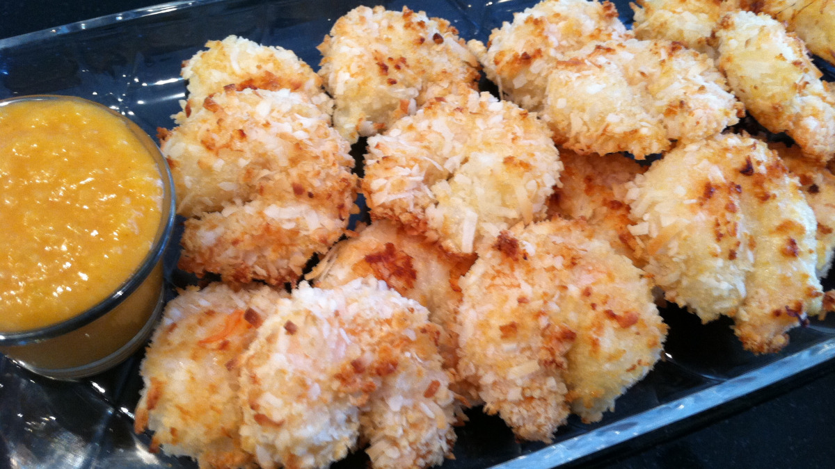 Mango-Coconut Crusted Shrimp with Lime-Cilantro Sauce
