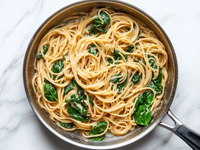 Sun-Dried Tomato & Spinach Pasta Primavera