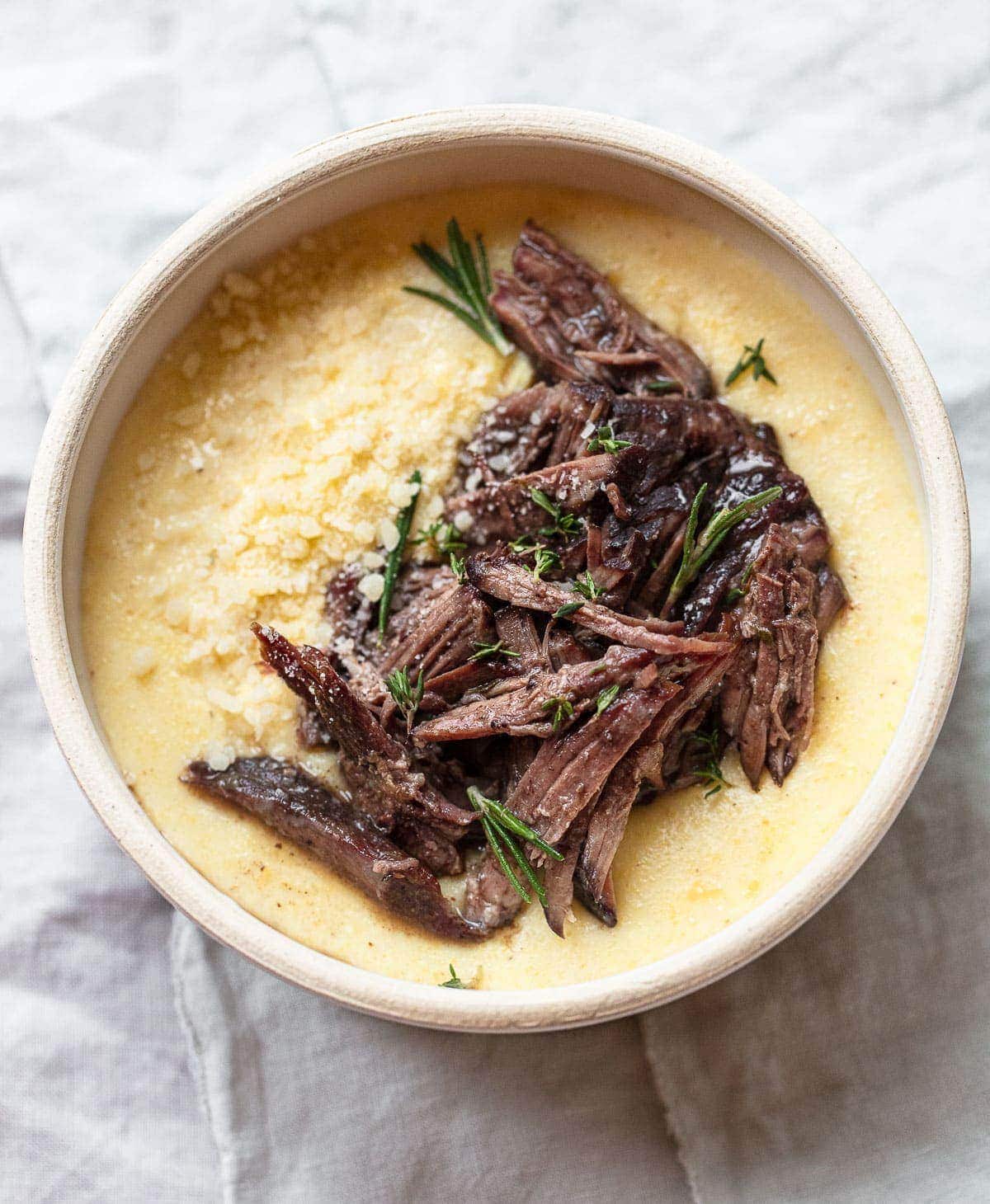 Slow-Roasted Beef Short Ribs with Herbed Polenta