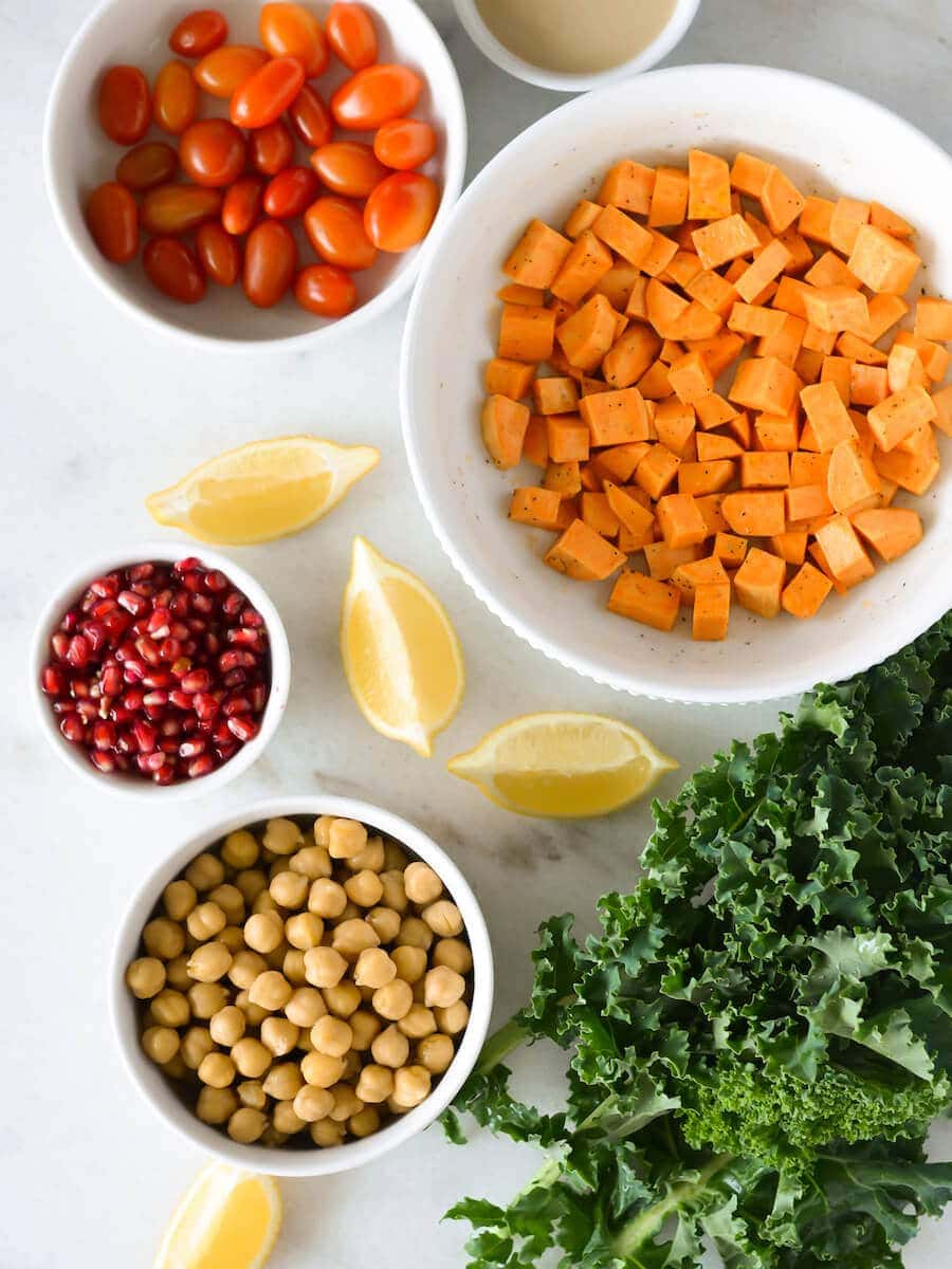 Turmeric-Ginger Roasted Sweet Potato & Kale Bowl