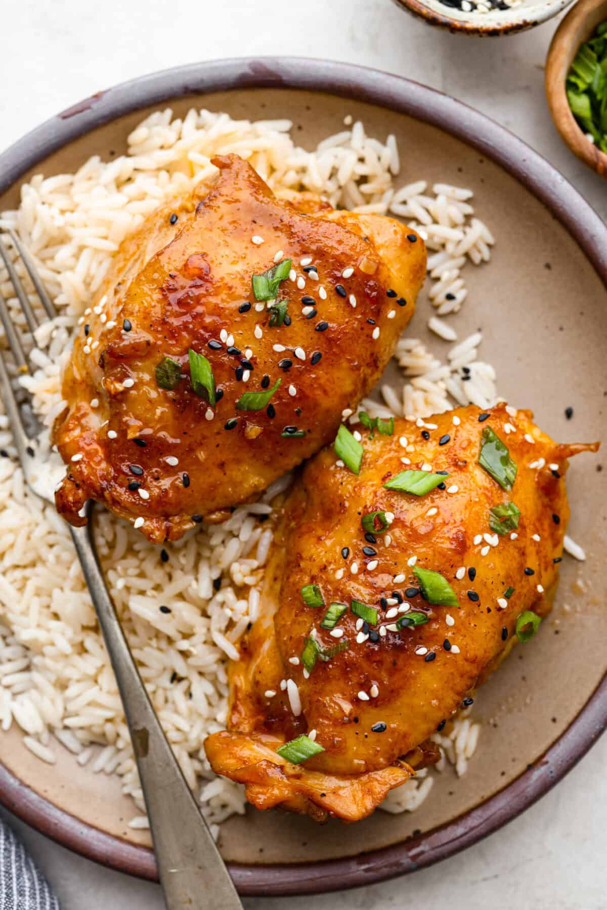 Hijiki-Sake Marinated Chicken with Miso Glaze