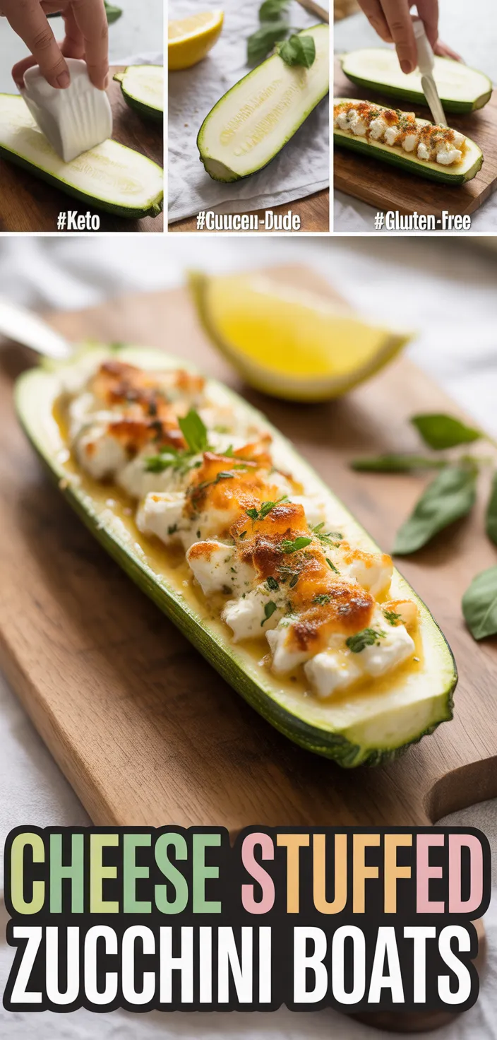 Cheese-Stuffed Zucchini Boats with Herb Crust