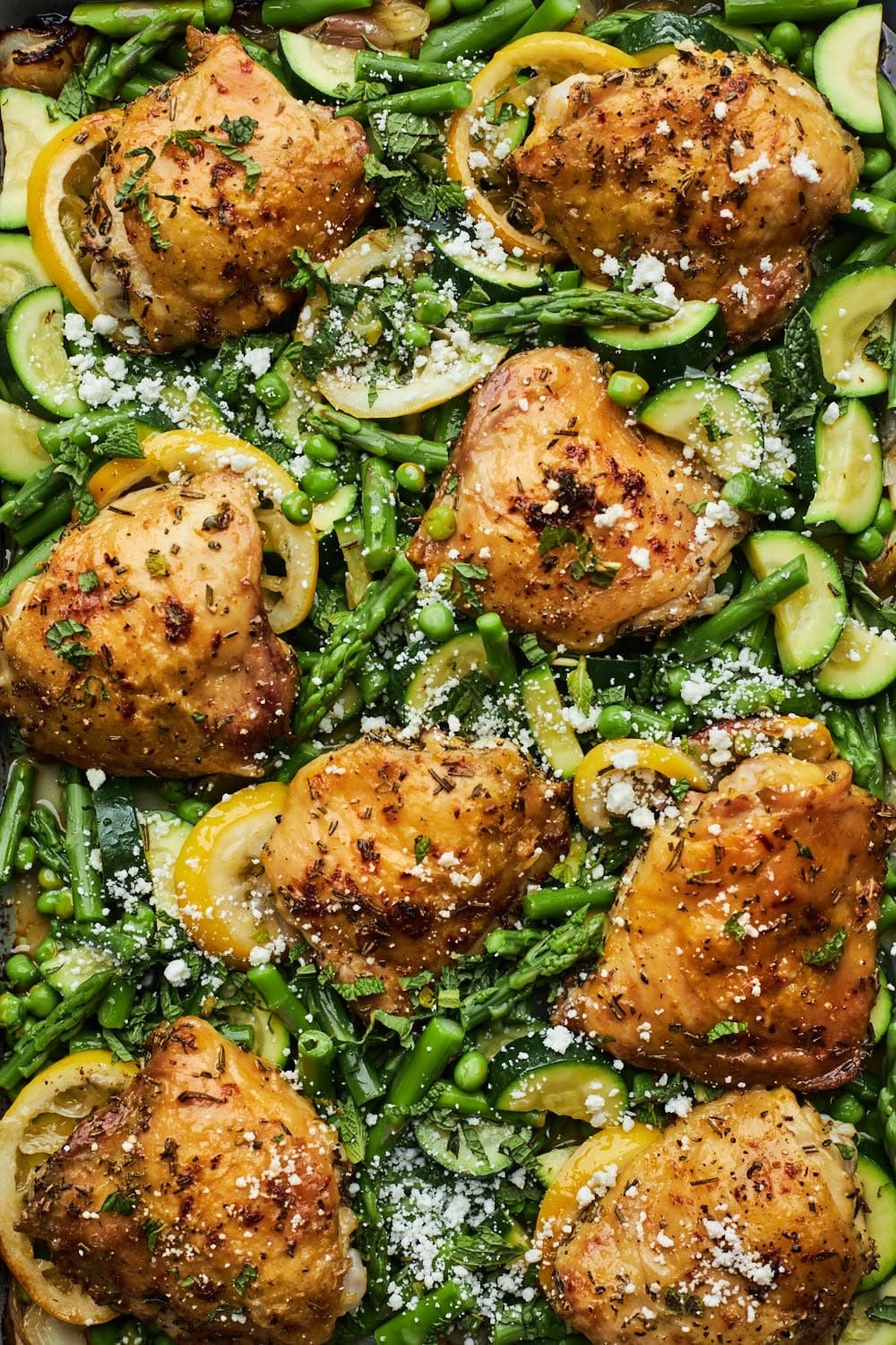 Lemon-Garlic Herb Chicken with Roasted Spring Vegetables